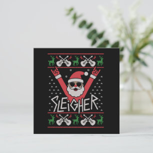 Suéter Feo de Navidad de Santa Rock n Roll Asesino