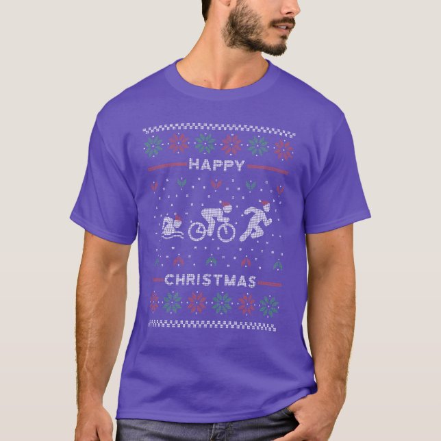 Suéter feo de Navidad de triatlón (Anverso)