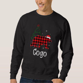 Suéter feo de Navidad del oso Gogo de cuadros rojo