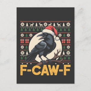 Suéter feo de Navidad divertido cuervo F-Caw-F Xma