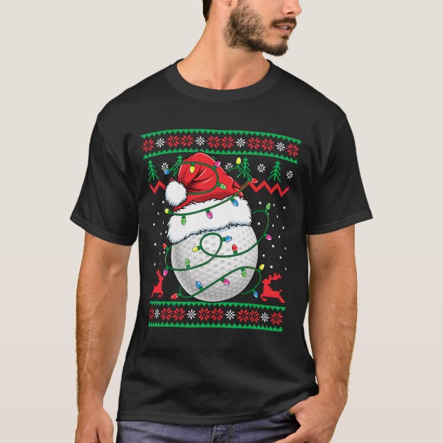 Suéter feo de Navidad divertido de golf para mujer (Anverso)