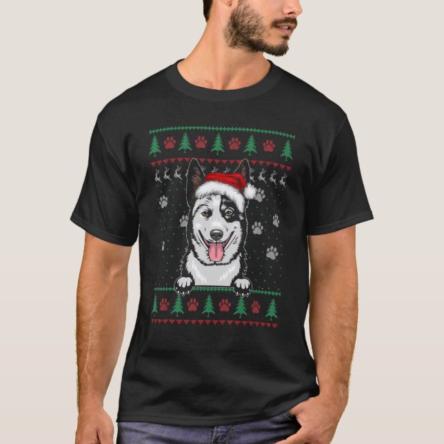 Suéter feo de Navidad para perro de ganado austral (Anverso)
