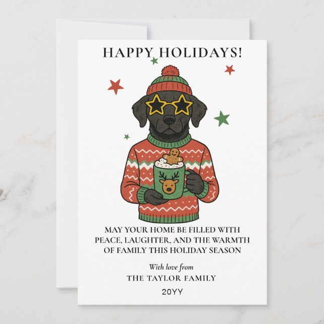 Suéter Feo de Navidad para Perro Labrador Negro (Anverso)