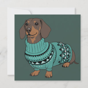 Suéter feo de Navidad para perro vienés Dachshund