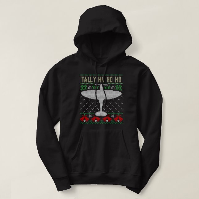 Suéter Feo De Navidad Spitfire Estilo Avión Airc (Diseño del anverso)