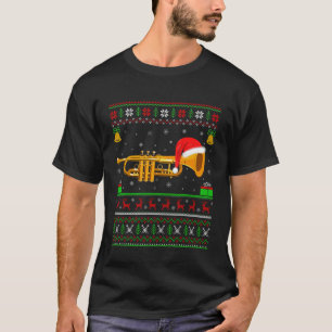 Suéter feo de Navidad Trompeta Santa Jazz Música T