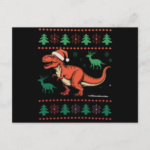 Suéter feo de Navidad vintage dinosaurio Xmas retr