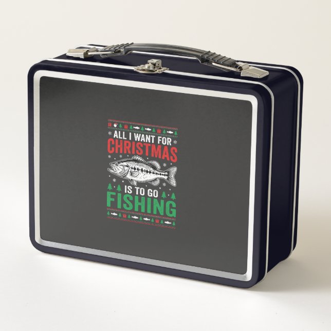 Suéter Feo de Pesca de Lubina en Navidad (Anverso)