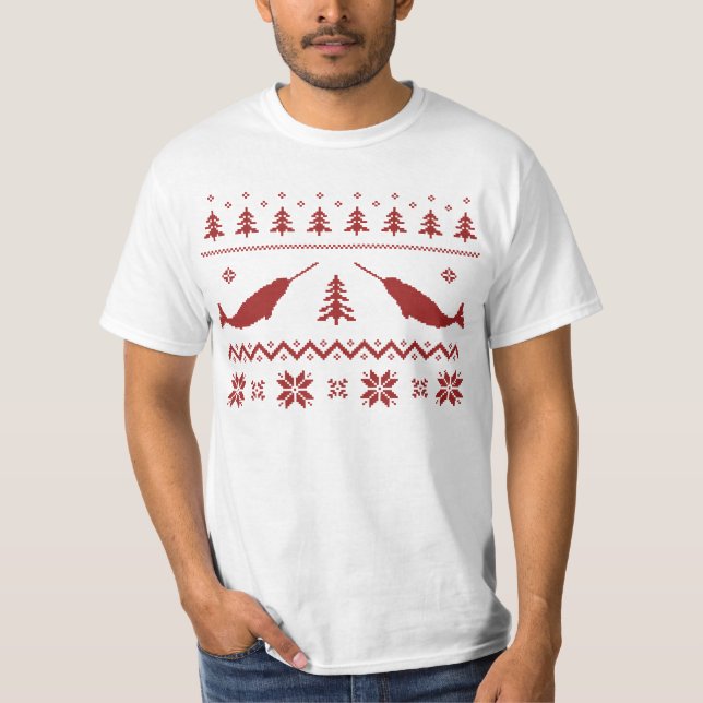 Suéter feo del navidad de Narwhal (Anverso)
