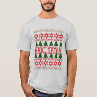 Suéter feo del navidad de Satan del saludo