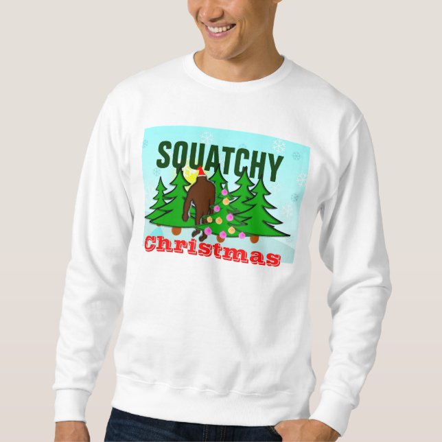 Suéter feo del navidad de Squatchy (Anverso)