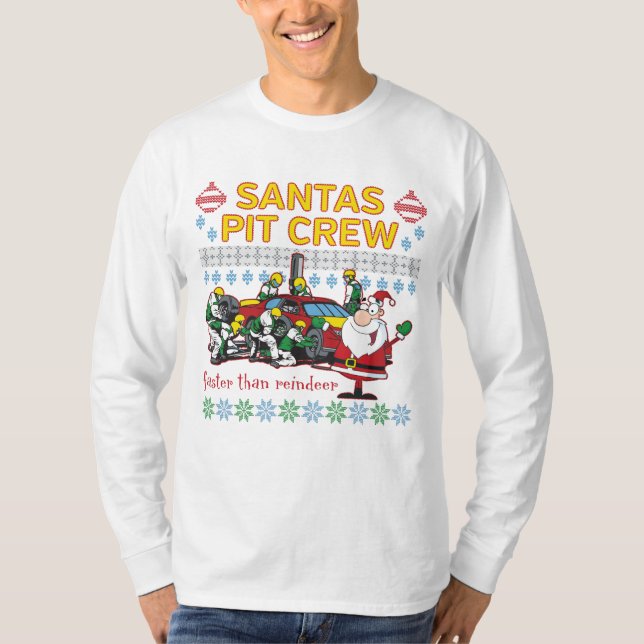 Suéter feo del navidad del coche de carreras del (Anverso)