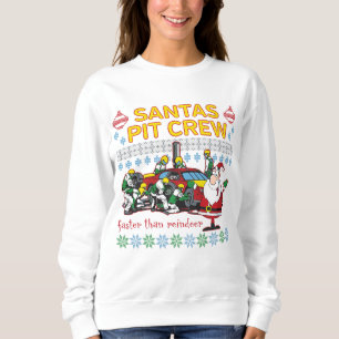 Suéter feo del navidad del coche de carreras del