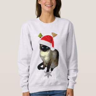 Suéter feo del navidad del gato siamés de "seño