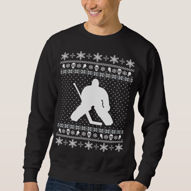 Suéter feo del navidad del hockey (Anverso)