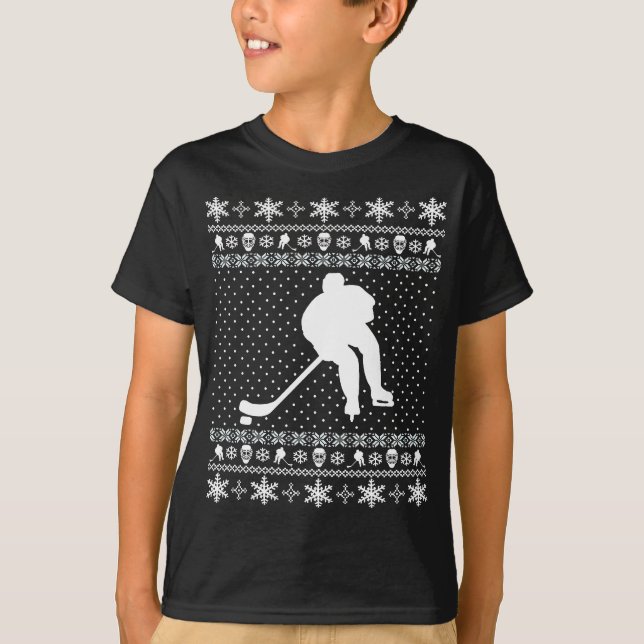 Suéter feo del navidad del hockey (Anverso)