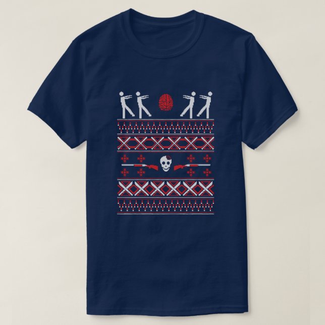Suéter feo del navidad del zombi que camina (Diseño del anverso)