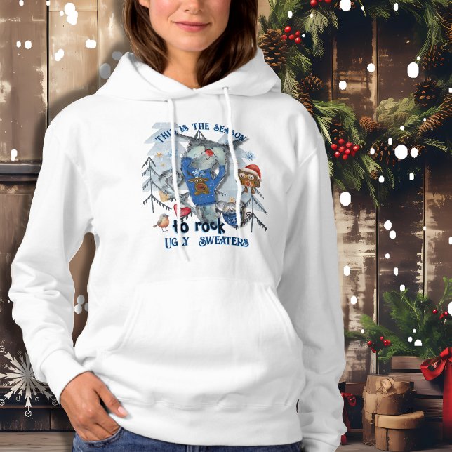 Suéter feo divertido de gato y ratón (Rock Ugly Sweater Funny Cat & Mouse)