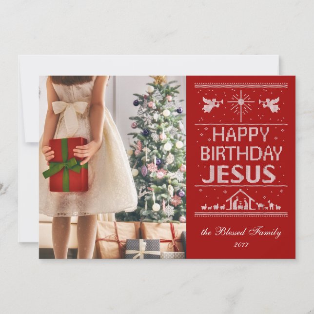 Suéter feo Feliz Cumpleaños Foto Cristiana Jesús (Anverso)