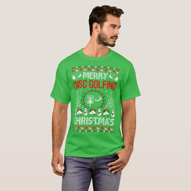 Suéter feo Golfing del navidad del feliz disco al (Anverso completo)