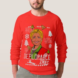 Suéter feo rojo del navidad de Hillary Clinton
