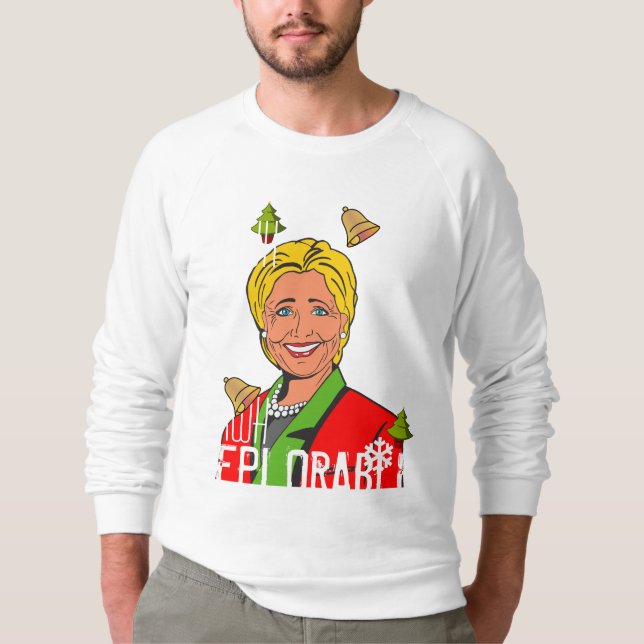 Suéter feo rojo del navidad de Hillary Clinton (Anverso)