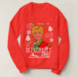 Suéter feo rojo del navidad de Hillary Clinton