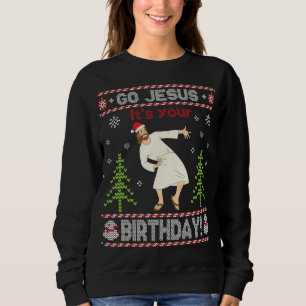 Suéter feo Vamos Jesús es tu cumpleaños, merry Chr