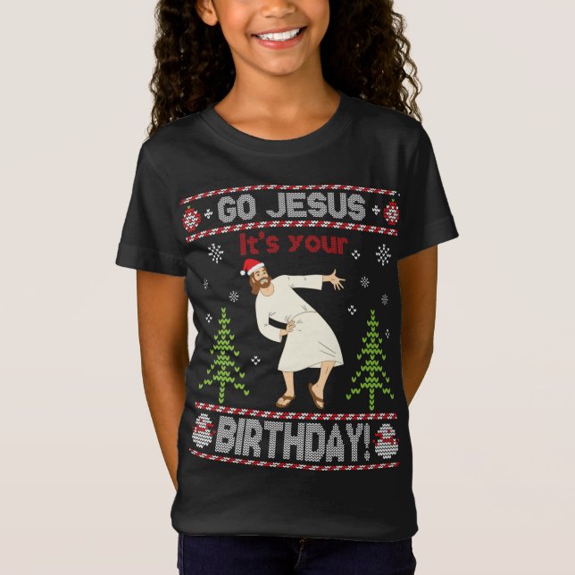 Suéter feo Vamos Jesús es tu cumpleaños, merry Chr (Anverso)