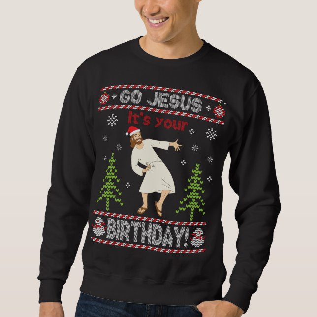 Suéter feo Vamos Jesús es tu cumpleaños, merry Chr (Anverso)