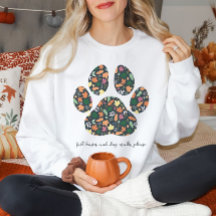 Suéter mono de otoño con huellas de patas lindas p