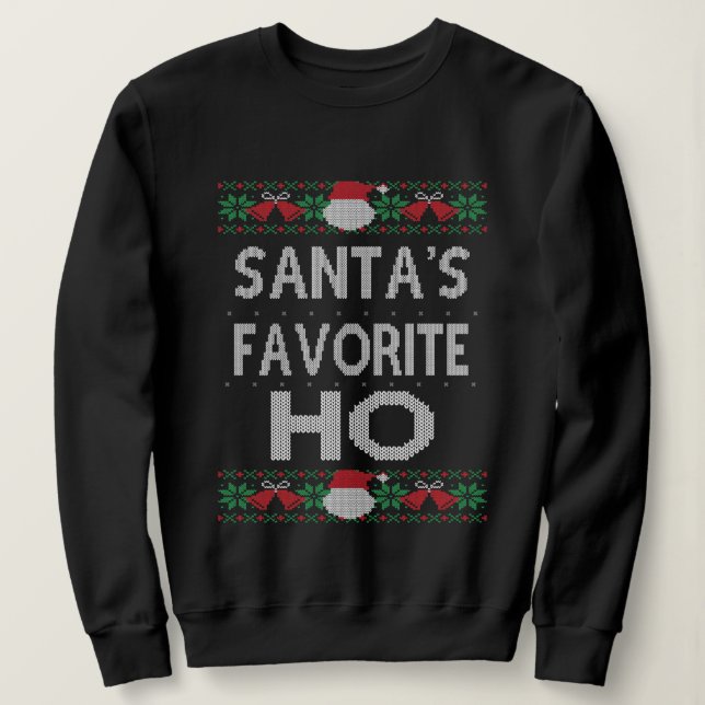 Suéter Navidades Ho favoritos de Santa (Anverso del diseño)