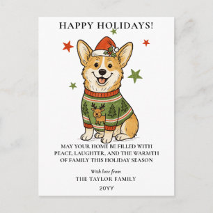 Suéter Navideño de Reno Feo Corgi Lindo Navidad