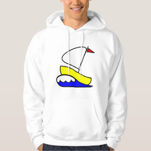 Suéter para hombre del barco de vela del dibujo