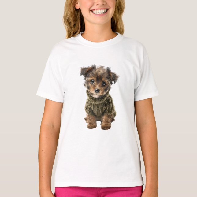 Suéter Verde Cachorro Yorkie Niños (Anverso)