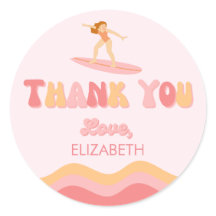 Sufer Birthday Chica - Pegatina Favor Bag