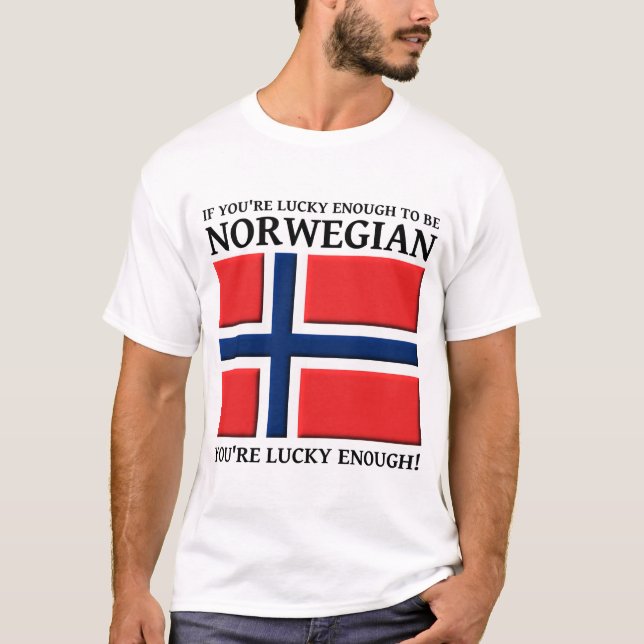 Suficientemente Afortunado Como Camisa Noruega (Anverso)