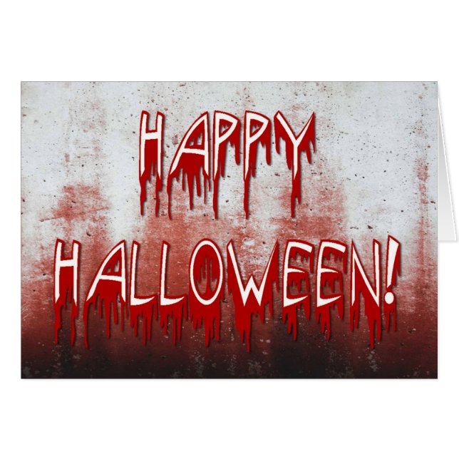 Sufriendo Feliz Halloween Blood Stained Card (Anverso (Horizontal))