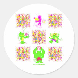 Sugar Bugs los cuatro pegatinas del logo