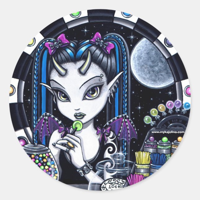 Sugar Cute Horned Candy Store Faery Pegatinas (Anverso)