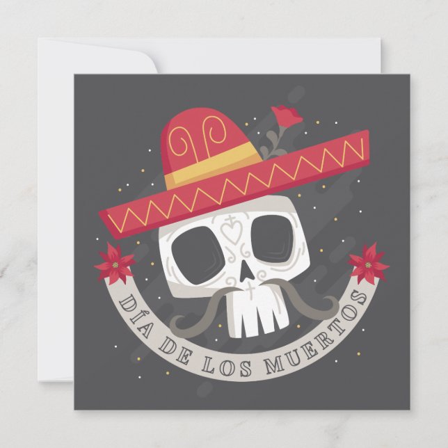 Sugar Skull Dia de los Muertos | Invitación de fie (Anverso)