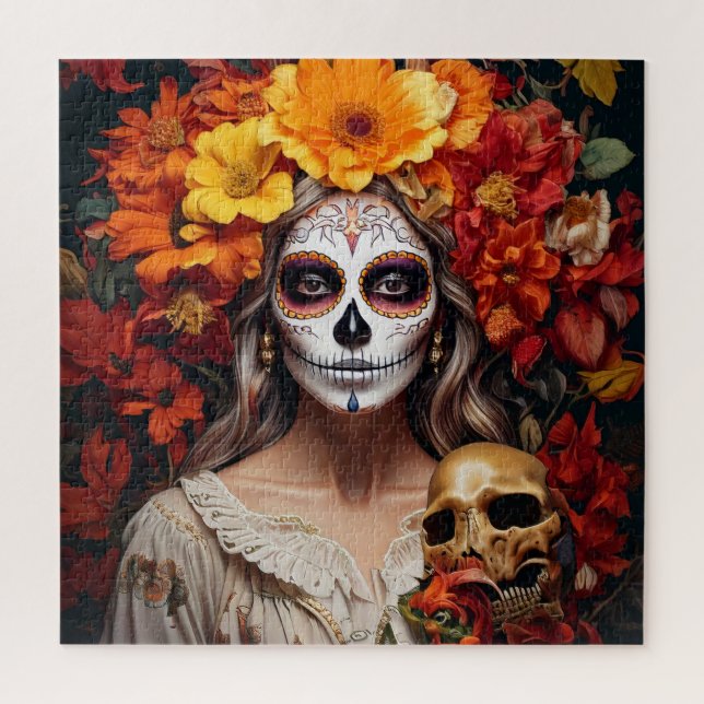 Sugar Skull Lady Puzzle (Vertical)