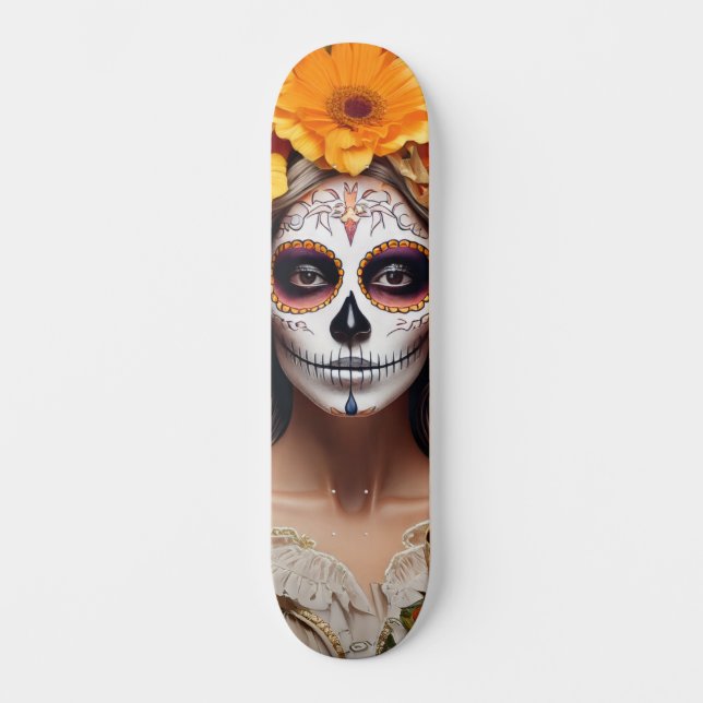 Sugar Skull Lady Skateboard (Anverso)