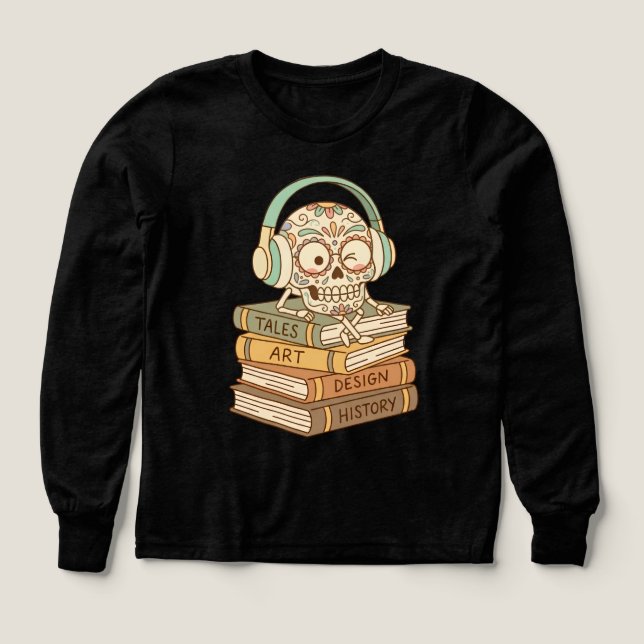 Sugar Skull Passionate About Reading (Diseño frontal)