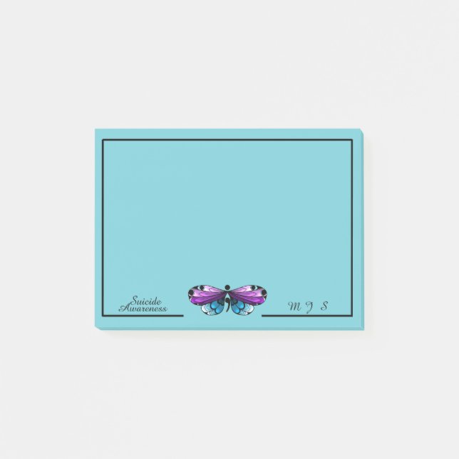 Suicidio Conciencia Mariposa Semicolón Nota Pad (Anverso)