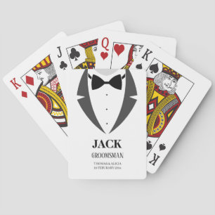 Suit Up Be My Groomsman Mejor Hombre Jugando Carta