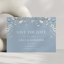 Suite de Anuncio de Boda Azul Botánico