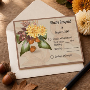 Suite de boda botánica de otoño / tarjeta de respu