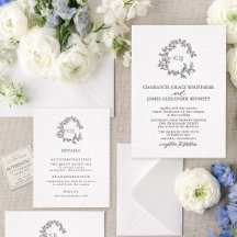 Suite de Cresta Botánica | Boda de Monograma Elega