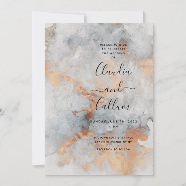 Suite de Invitación a Boda de Cuadros de Cobre (Anverso)